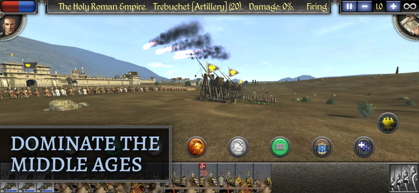 Total War: MEDIEVAL II на iPhone: стратегическая карта Северной Франции и юга Англии с городами Лондон, Кан, Брюгге и Реймс